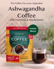 VAHDAM ASHWAGANDHA COFFEE with TURMERIC & MUSHROOMS 40 SERVING PAYDAY SALE