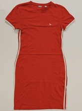 JACK WILLS Goodrington Side Stripe Ringer Mini Dress in red UK 10 Red Cotton