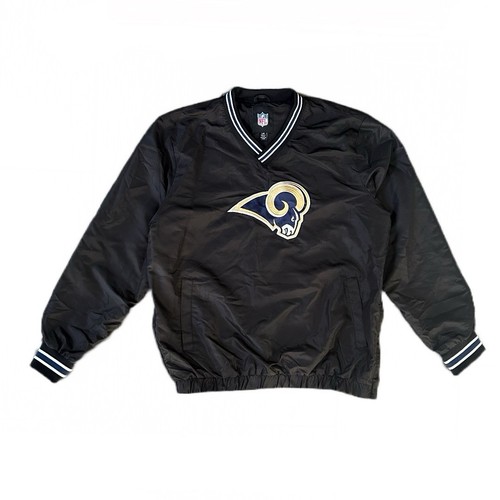 NFL Los Angeles Rams Hombre Talla L Negro Bordado Forrado Pullover Cortavientos - Imagen 4 de 9