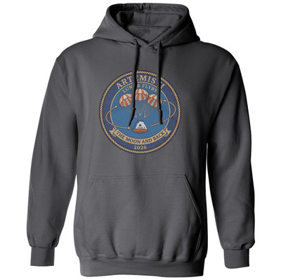 Artemis II The Moon and Back 2026 Lunar Flyby Unisex Hooded Sweatshirt