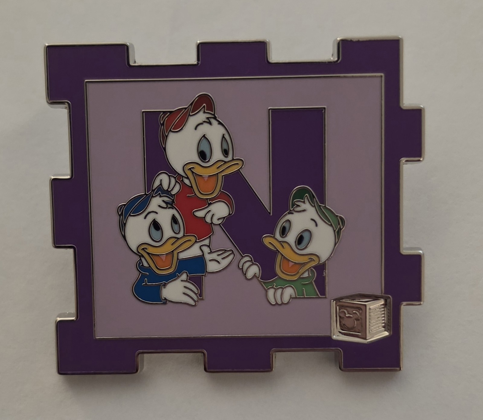 2026 Disney Parks A-2-Z Alphabet Block Mystery Pin N Nephews Huey, Dewey, Louie