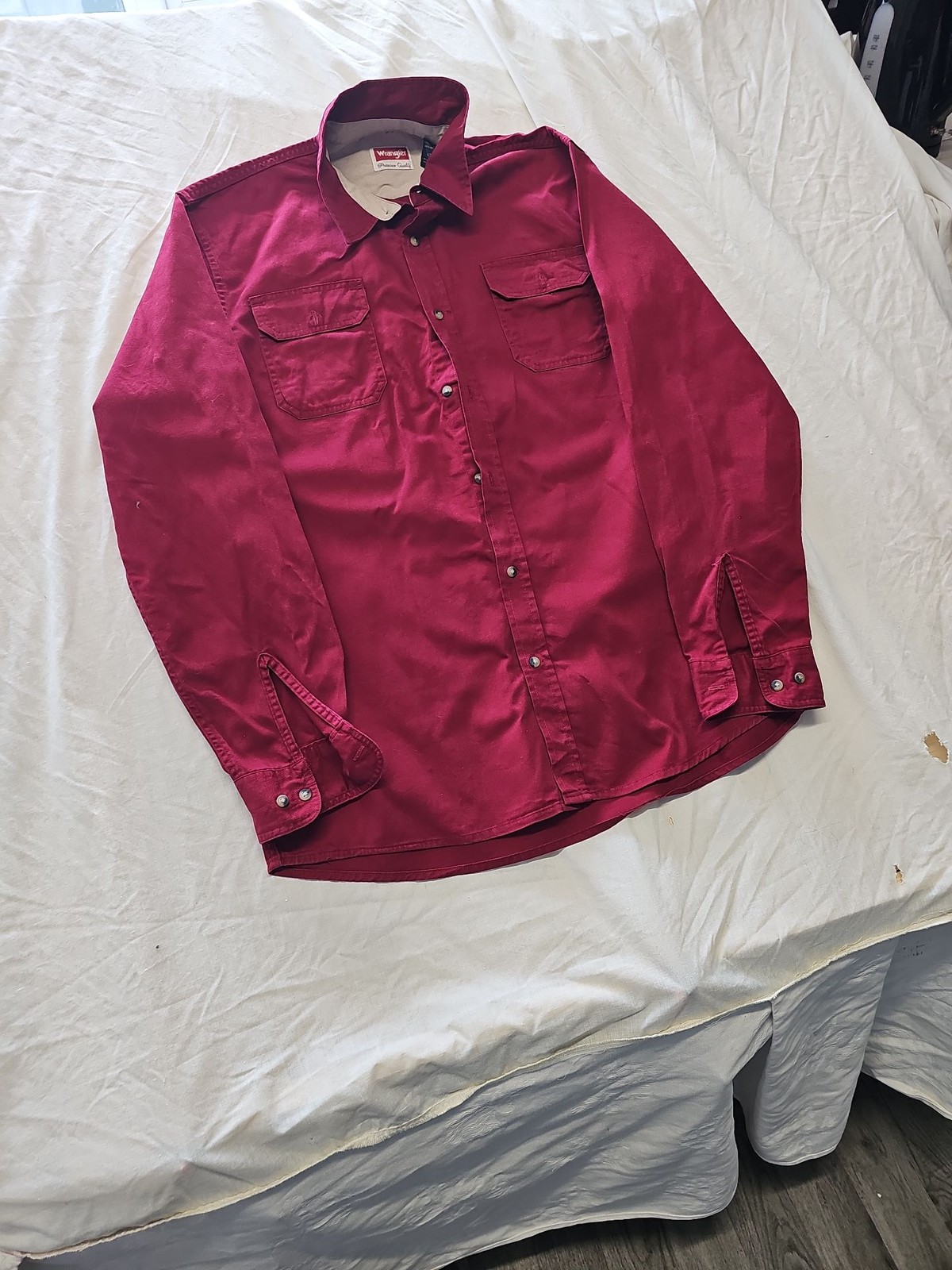 Wrangler Premium Quality Men's Red Cotton Work Shirt LT  YY1175 image 3