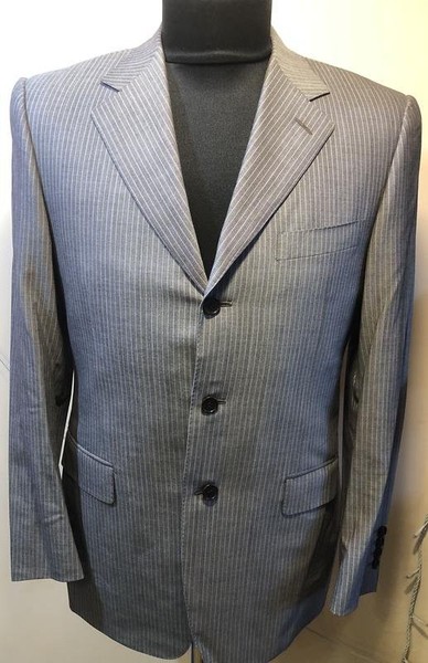Men Canali Suit Grey Wool 38 / M / 46