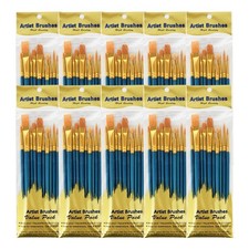 10 Pack 100 Pcs Paint Brushes Set, Nylon Hair Brushes for Oil and Watercolor,...