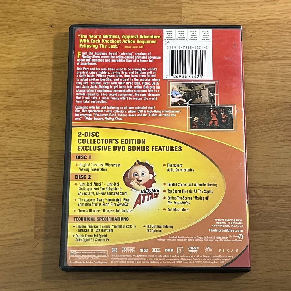 The Incredibles (DVD 2004) 2-Disc Collector's Edition Widescreen  - Animated — - Image 2 of 2