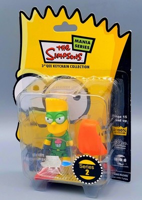 Bart Simpson Qee 3'' Schlüsselanhänger Sammlung Die  Simpsons Mania Series 2 Top 