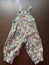Vintage Oshkosh B’gosh Floral Denim Overalls- Size 18 Months RARE