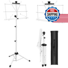 1 Pack Music Stand, 2 in 1 Dual-Use Folding Sheet Music Stand, Lightweight Porta