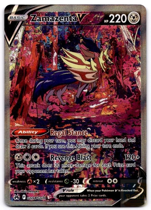 Zamazenta V GG54/GG70 Holo V Rare Crown Zenith Galarian Gallery Pokemon Holo NM
