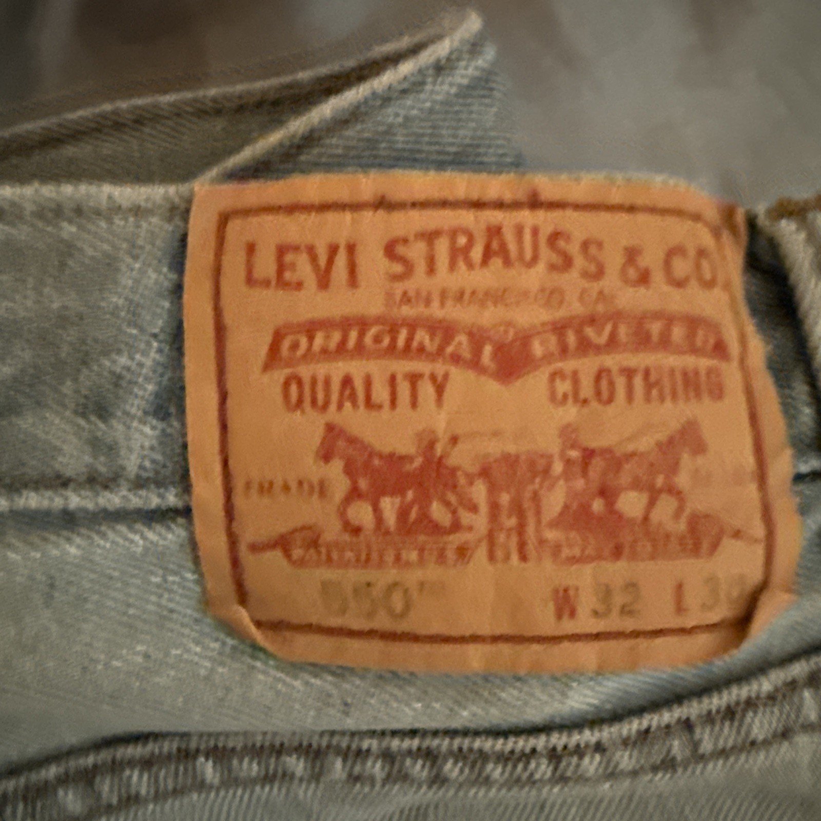 VTG Levi Stonewash Light Blue 550 Vintage Light Blue Stone Wash