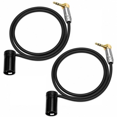 2x Flachprofil-Audio-Adapter Kabel XLR 3-polig Male zu 3,5 mm TRS, 90°