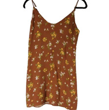 NEW, Reformation Ventura Floral-Print Slip Dress in Brown - size XL #EP113