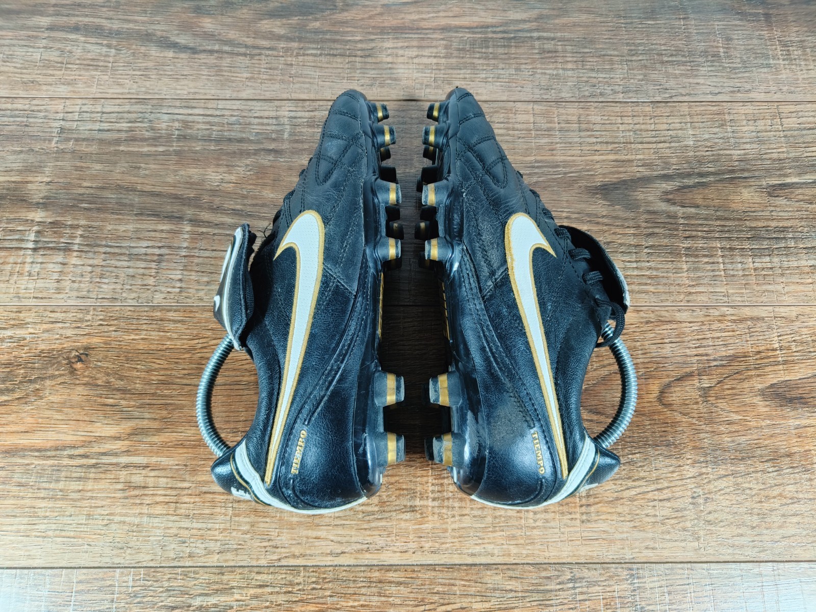 Nike Tiempo Mystic III FG Soccer Cleats Black/Metallic Gold 366180‑018