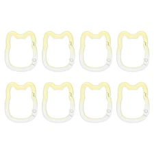 Spring Snap Hook, 8 Pcs Cute Cat Shape Keychain Clips, Gradient Yellow