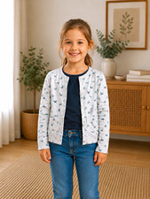 H&M Sweatjacke Schmetterlingsmuster Glitzer g...