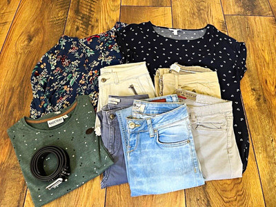 Naketano Damen Outfit-Set 8-tlg: Jeans/Hosen, Shirts/Bluse, Gürtel mehrfarbig