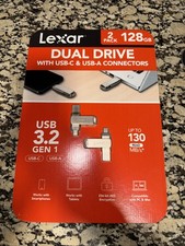 Lexar 128GB 2-in-1 Dual Flash Drive USB-C and USB-A, Mac-Android- PC 2 PACK