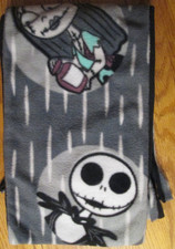 Nightmare Before Christmas Jack Sally Fleece Winter Scarf - 60" Long