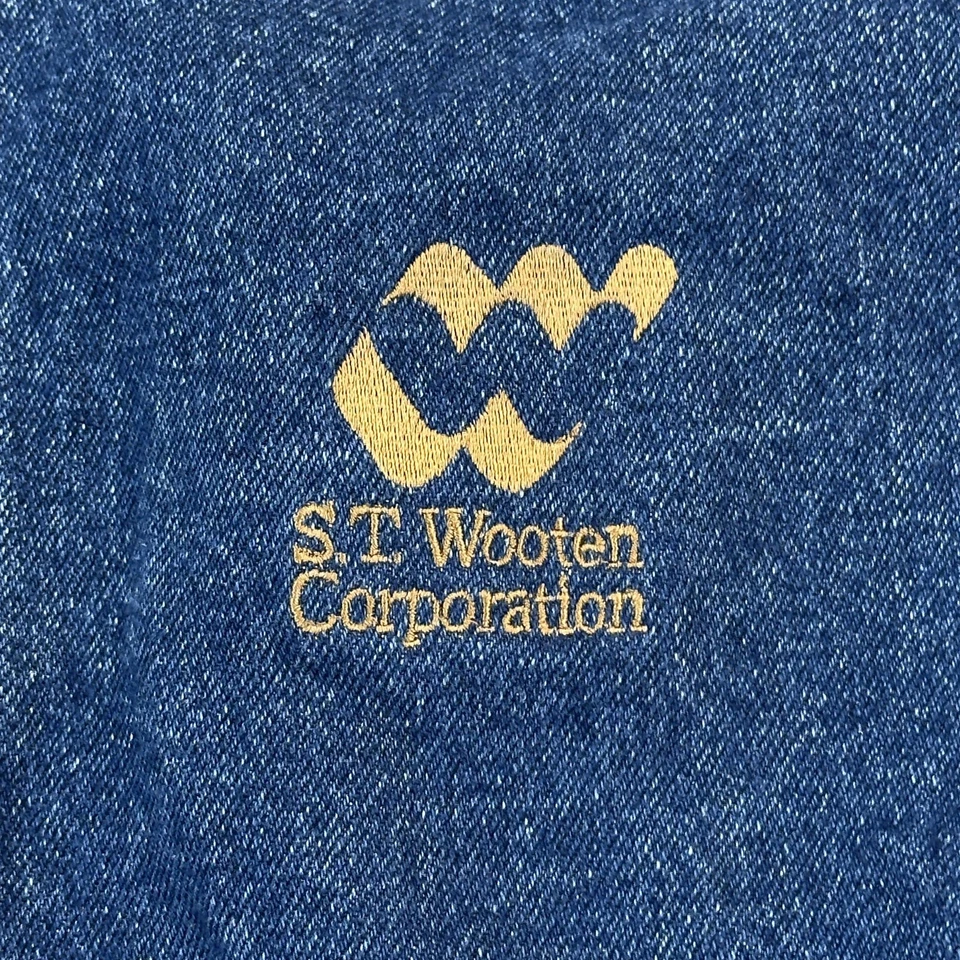 Chaqueta de bombardero universitaria Dunbrooke Denim vintage para hombre mediana azul tostado ropa de trabajo años 90 Foto 4 de 4