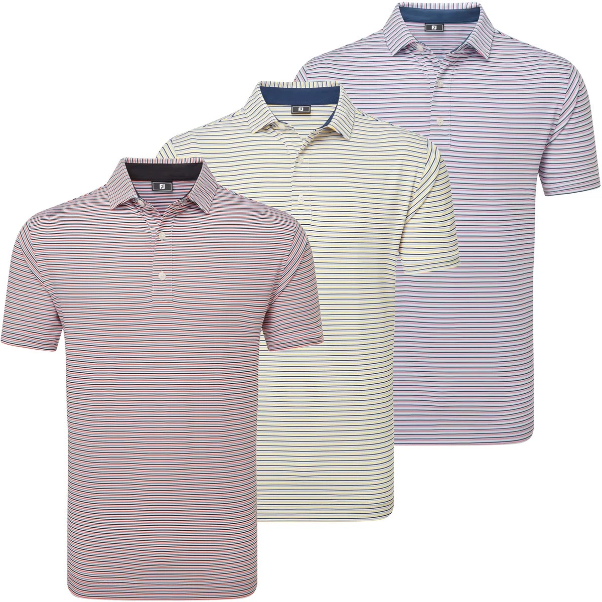 FootJoy Balance Stripe Lisle Mens Golf Polo Shirt
