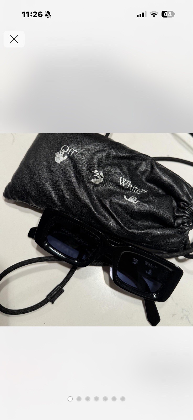 Off-White Arthur Rectangle Designer Sunglasses Bl… - image 1