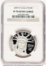 2009-W Proof Platinum Eagle 1 oz Brown Label NGC PF70 2352.00 per troy oz