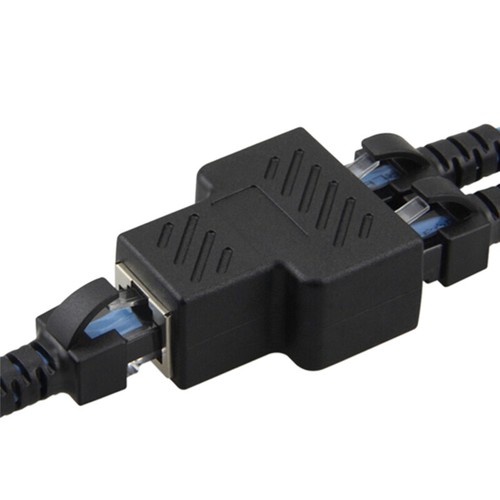 1 To 2 Ways RJ45 LAN Ethernet Network Cable Female Splitter Connector Adapter JI - Afbeelding 10 van 12