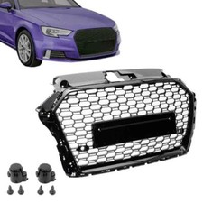 Kühlergrill Sport Grill schwarz glänzend Waben paßt für Audi A3 8V FACELIFT -20