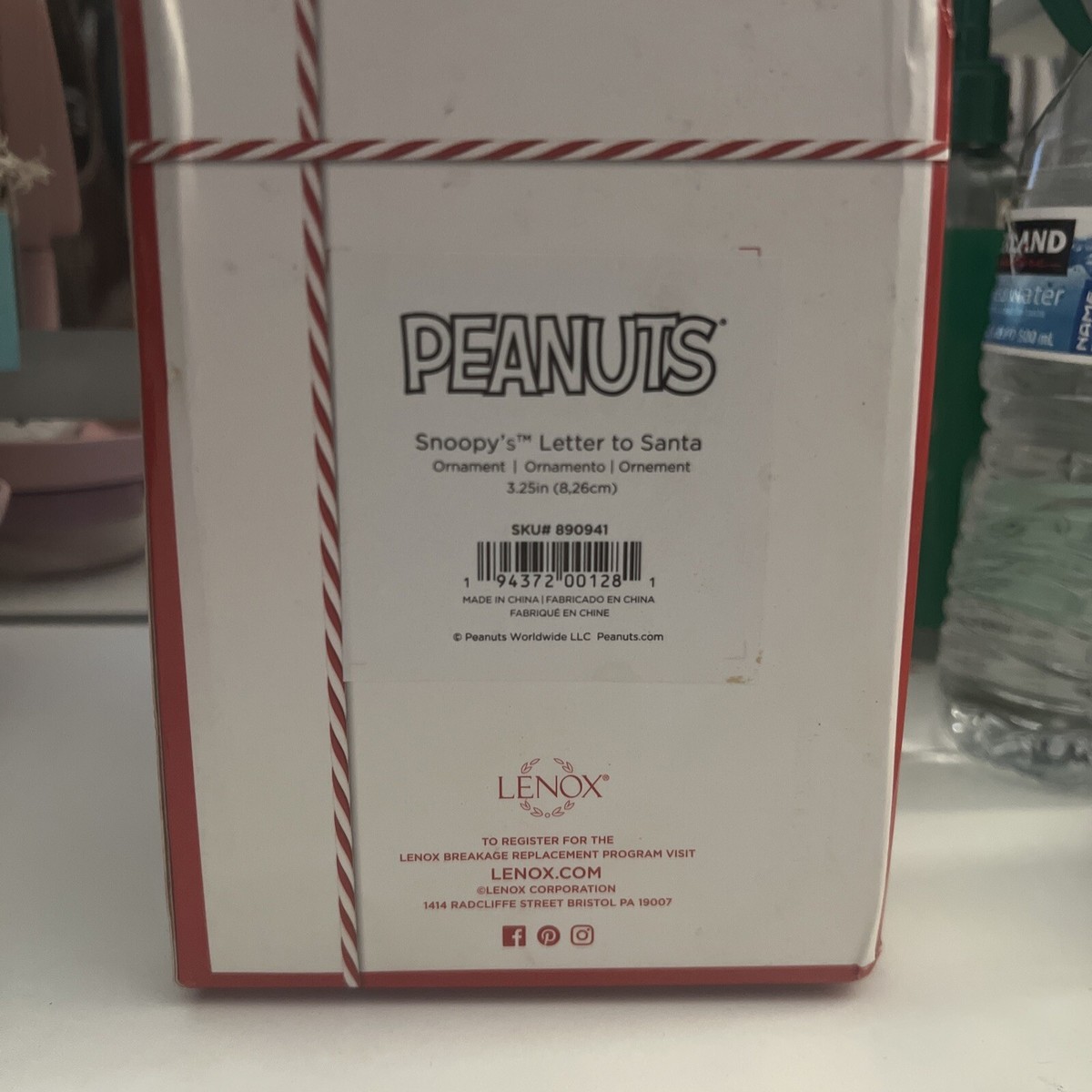🎄LENOX PEANUTS SNOOPY'S LETTER TO SANTA ORNAMENT with