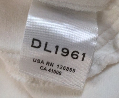 DL1961 Jeans Women's 24 White Super High Rise Distressed Destroyed Hem Chrissy - Picture 8 of 9
