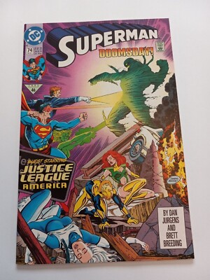 Superman #74, Doomsday, Justice League, The Fight To Death Continues, Very Fine