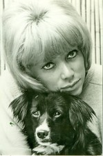 Postcard 1970 French Actress Mireille Darc and her dog Very good