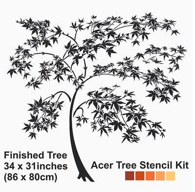 Schablone Ahorn Baum Handwerk Malerei Wandbild GROSS 33'' Japan Wandkunst Wiederverwendung UK Verkäufer