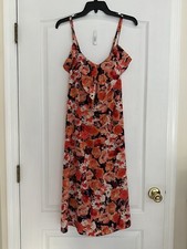 Gap Women’s Orange Floral Sundress Size XXL