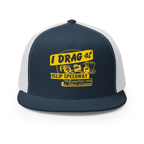I DRAG AT ISLIP SPEEDWAY TRUCKER HAT CAP HOT ROD MUSCLE CAR GASSER - Picture 8 of 13