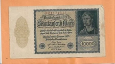REICHSBANKNOTE GERMAN 10,000 MARK 1922