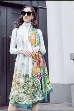 Luxurious Extra Large 100 Silk Scarf-98in x43in