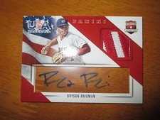 BRYSON BRIGMAN 2015 Panini USA Baseball Acetate GU PATCH AUTO #11/25 Autograph