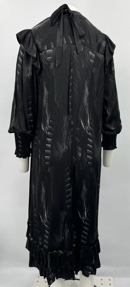 AllSaints Lara Silk Blend Viola Midi Dress in Black sz 4 - Image 4 of 4