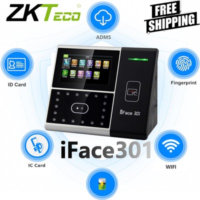 ZKTeco iface301 ID/IC/WIFI/ADMS Facial Fingerprint Time Attendance Machine