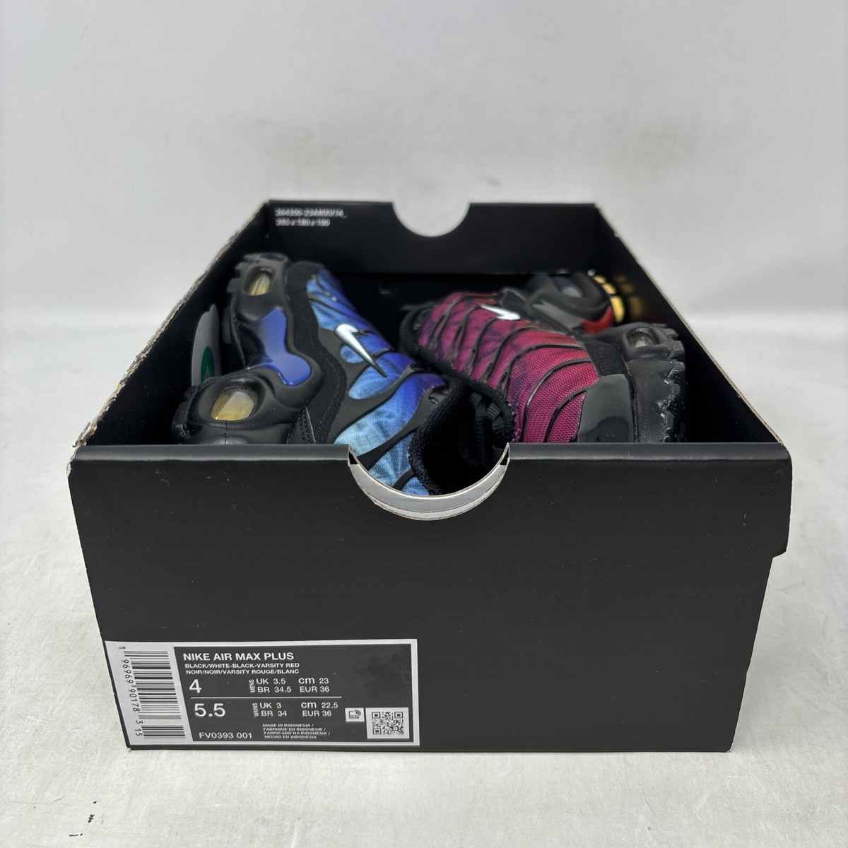 Nike Air Max Plus 25th Anniversary Gradient Blue Sneakers, Size 4