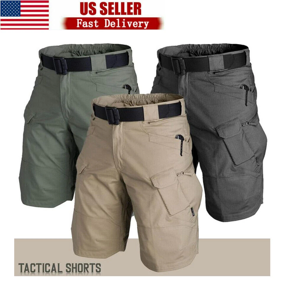 Men's Tactical Cargo Shorts Casual Hiking Pants Combat Work Army Half Pants New