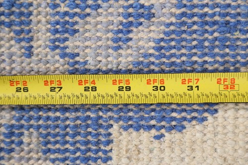 Blue Abstract Oriental Area Rug Wool/ Silk Hand-Knotted 5x8 Contemporary Carpet - Picture 12 of 12