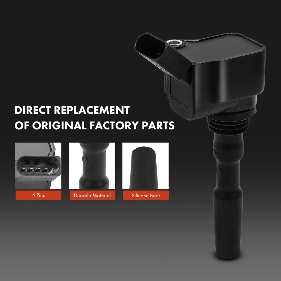 Kit de 4 bobinas de encendido y 4 bujías de iridio para Audi Volkswagen Jetta 2016-2018 Foto 4 de 4