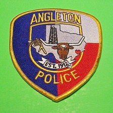 ANGLETON  TEXAS  TX  EST. 1912   POLICE PATCH  4 5/8"  FREE SHIPPING!