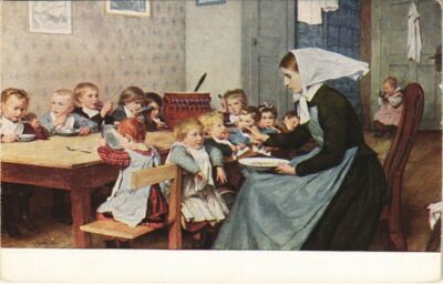 Old postcard Albert Anker - The Nativity - La Creche - La Culla (1140962)
