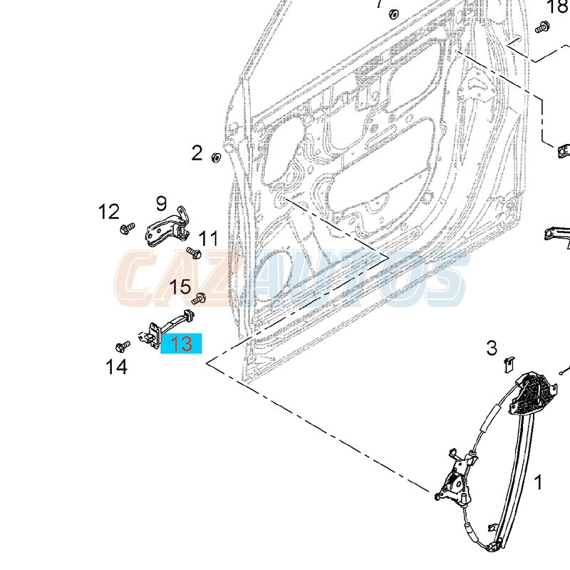 FRONT DOOR CHECK ARM STOP HINGE 95929941 FOR CHEVROLET CAPTIVA
