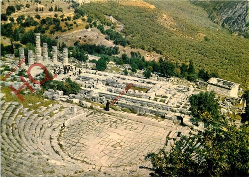 Picture Postcard: Delphi, the Theatre and the Temple of Apollo