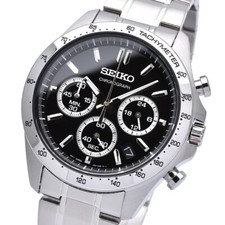 SEIKO SBTR013 SELECTION Analog Quartz Chronograph Black Silver New in Box
