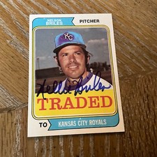 Autographed 1974 Topps NELLIE BRILES. traded . DEC.     #L-1